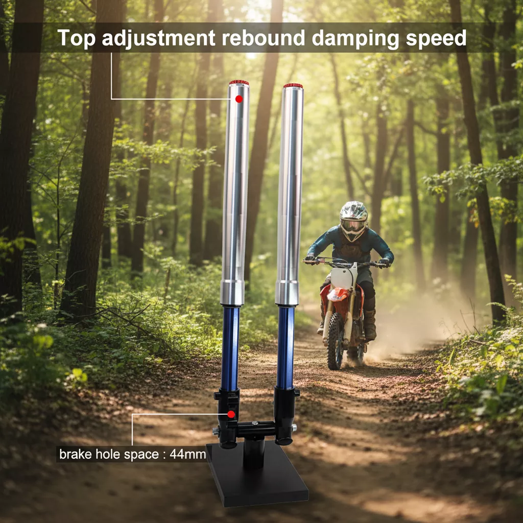 Amortiguador de choque ajustable de la motocicleta del rebote de la horquilla invertida del pie de 44m m